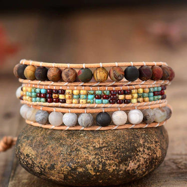 Cozy Brown Jasper Wrap Bracelet-Your Soul Place